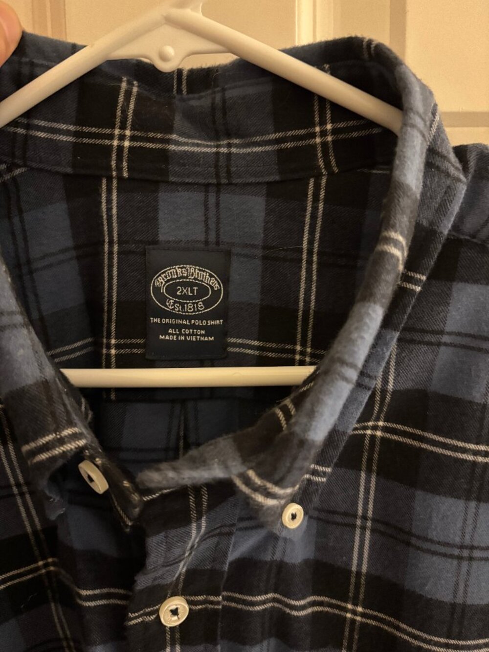 Brooks Brothers Blue Flannel 100% Cotton Shirt 2XLT